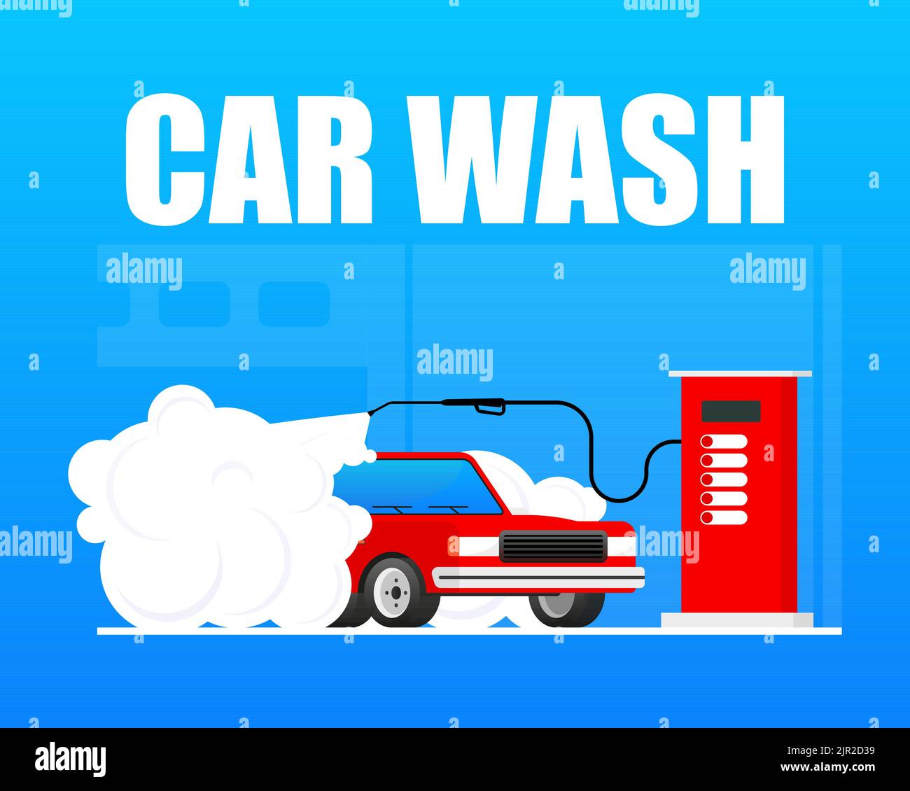 Car washing service. Auto Service washing, clean car. Vector stock ...