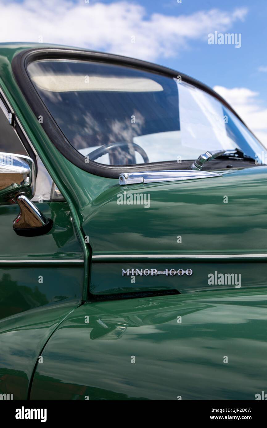 A green austin 1000 vintage car Stock Photo