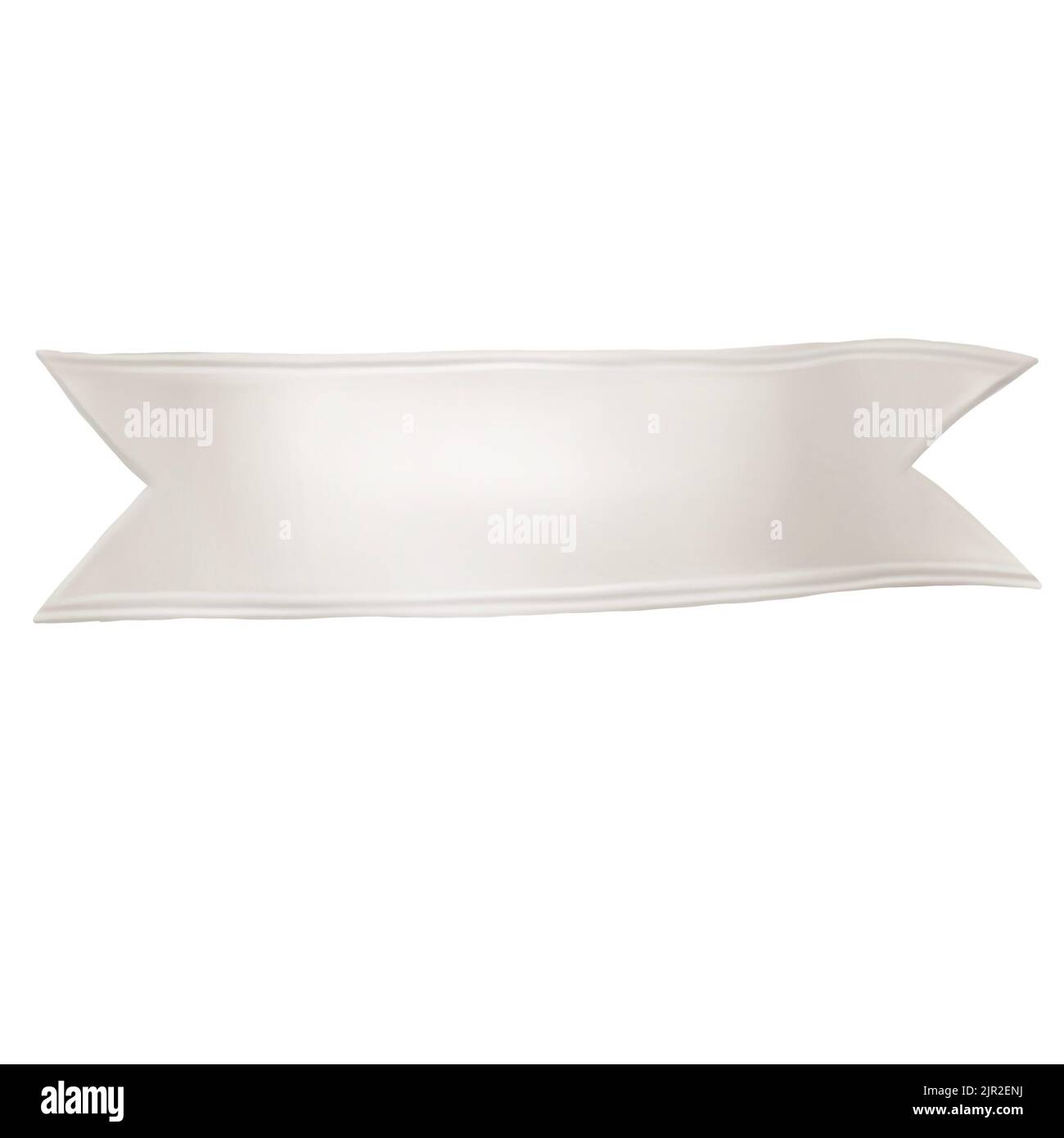 Watercolor white ribbon. Realistic ribbon banner illustration Stock ...