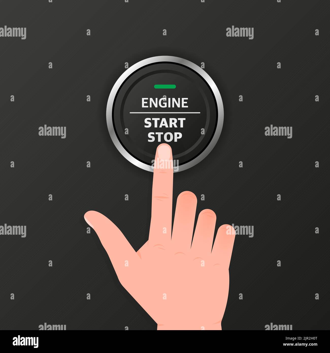 Engine start and stop button Royalty Free Vector Image