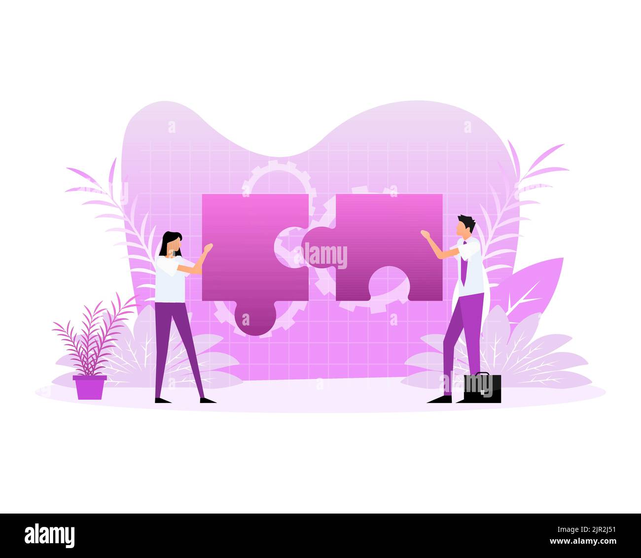 Puzzle people, great design for any purposes. Isometric vector illustration Stock Vector
