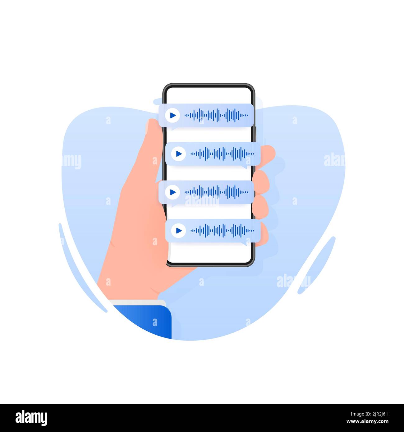 Voice messages bubbles, Message notification. Messengers and social ...
