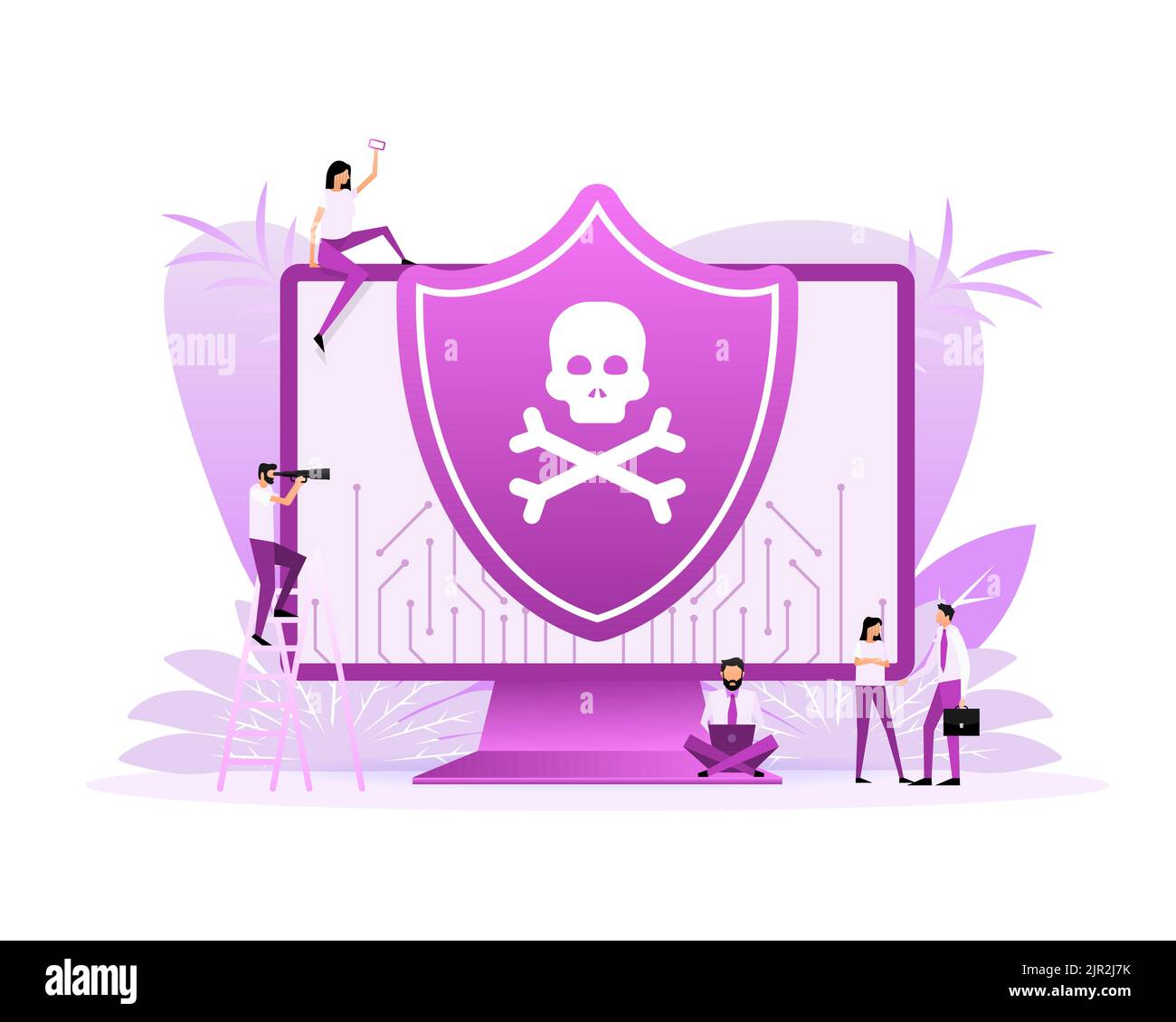 Cyber security vector logo with shield and check mark. Vector illustration Stock Vector