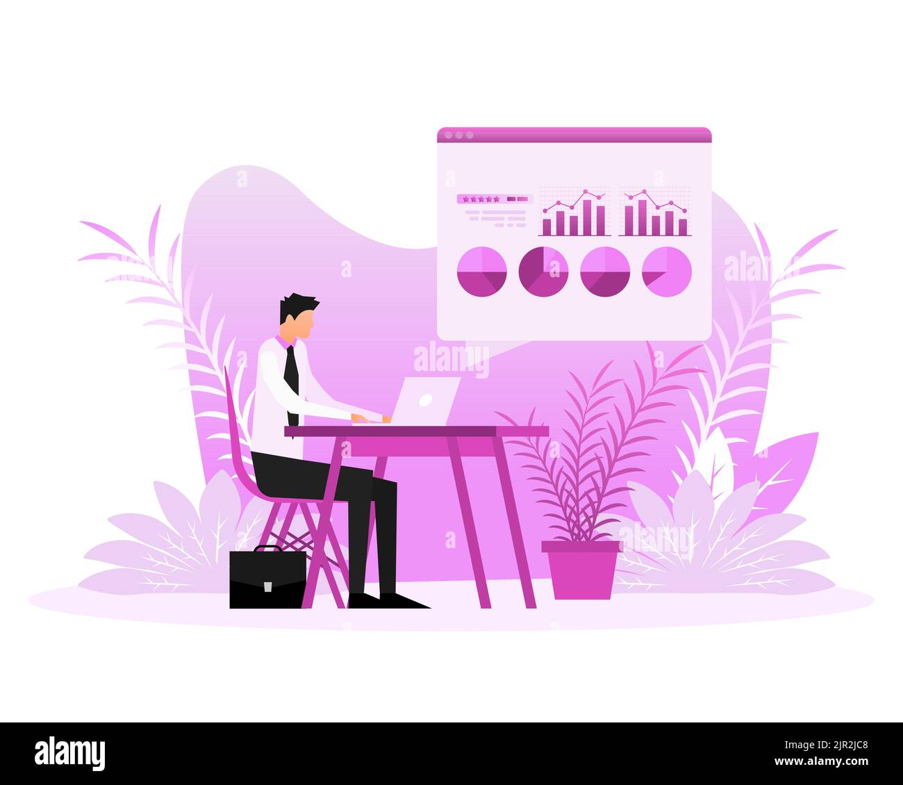 Web analysing financial data. analytic business. Statistical analysis Stock Vector