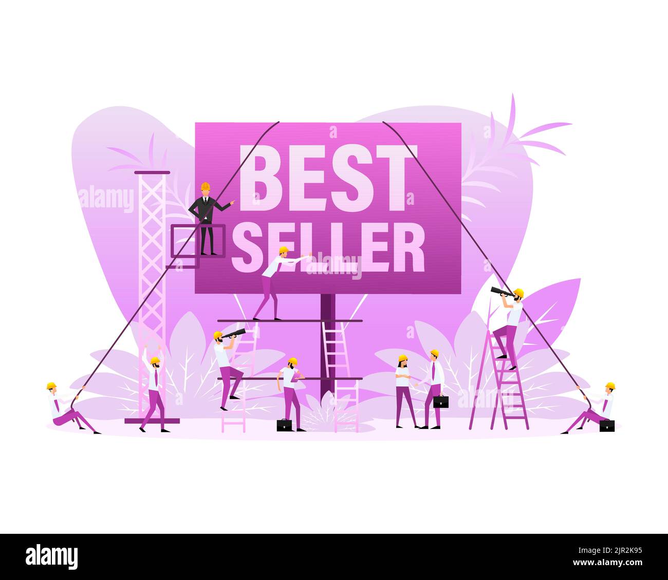 Placard with best seller on white background for banner design. Flat