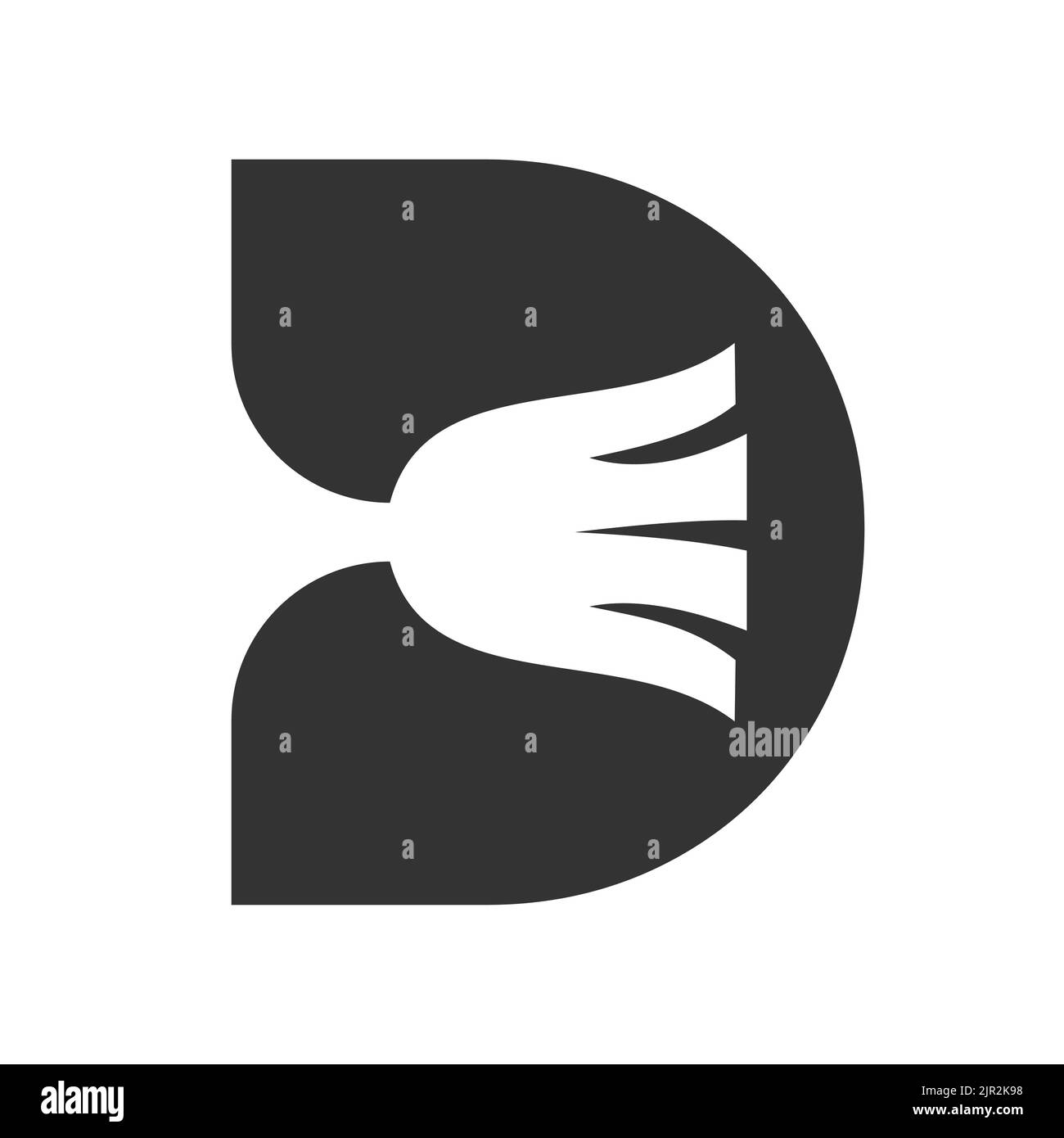 Letter D House Cleaning, Maid Logo Vector Template. Broom Logo Concept