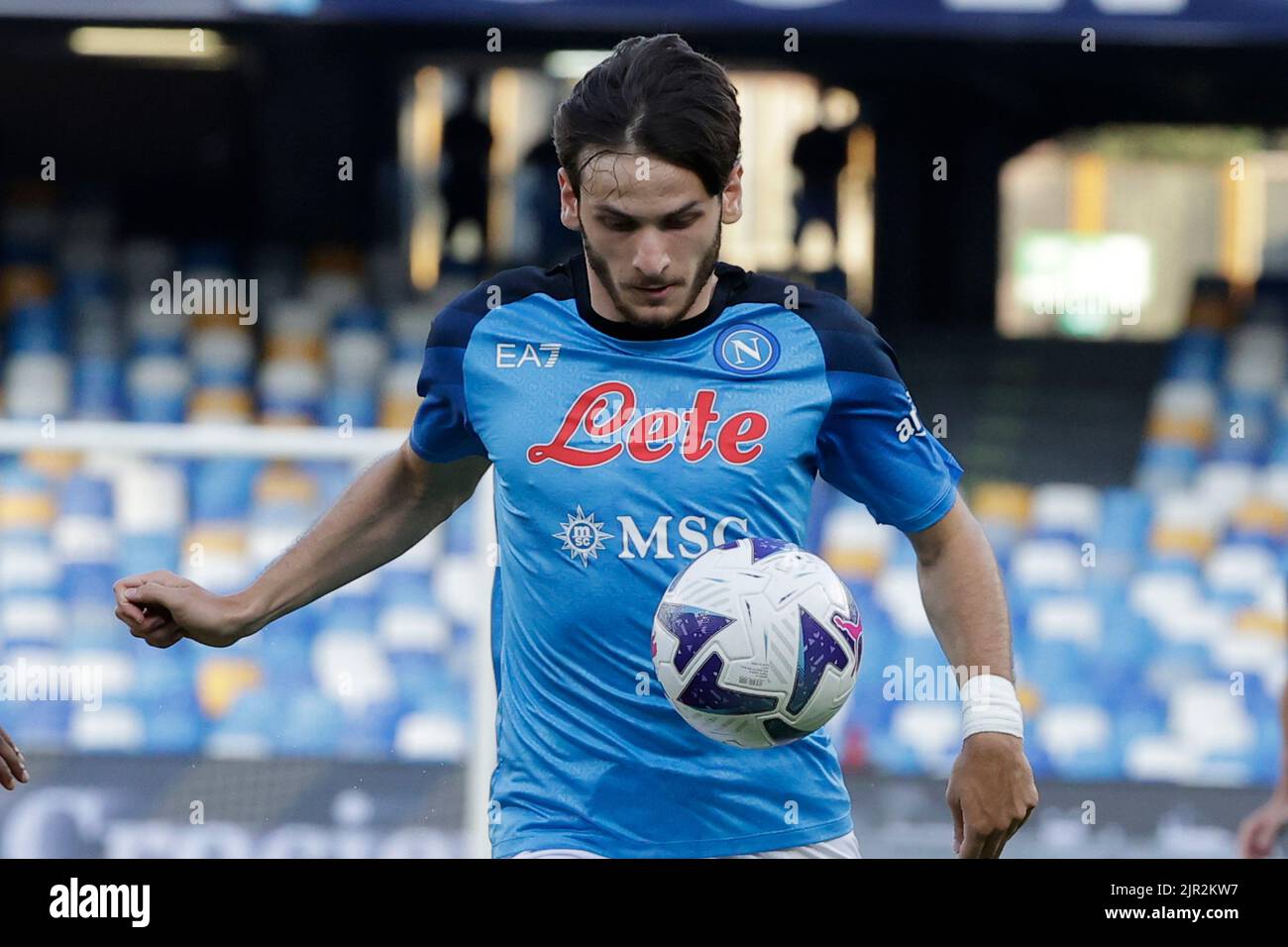 Naples, Italy. 21st Aug, 2022. Khvicha Kvaratskhelia of Napoli during