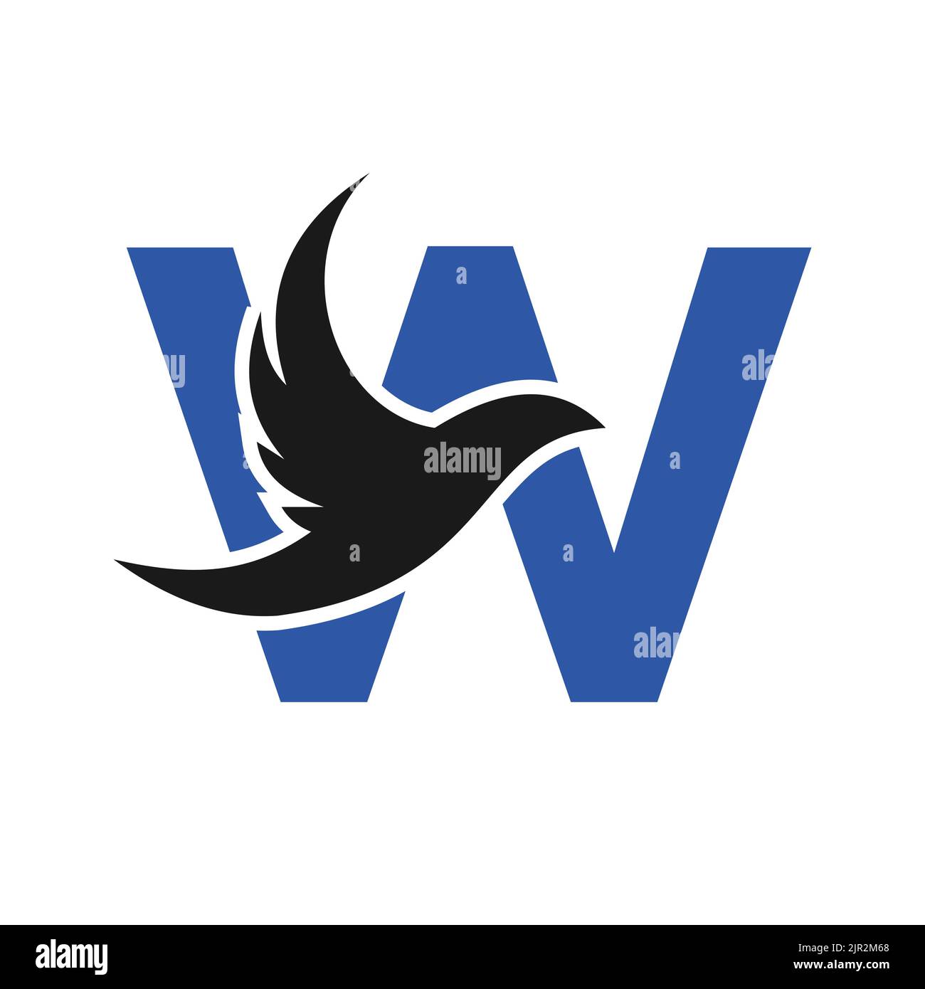 Letter W Flying Bird Logo Template Vector Sign. Dove Bird Logo on ...