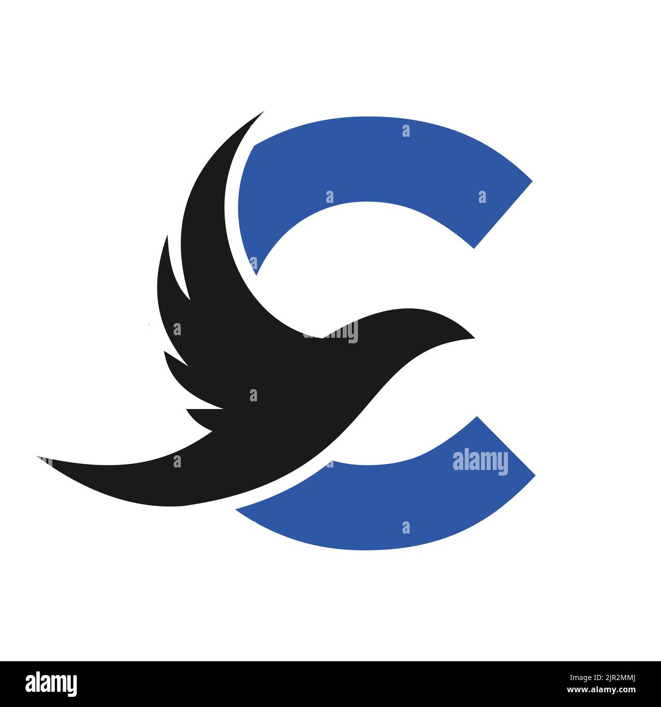 Letter C Flying Bird Logo Template Vector Sign. Dove Bird Logo on ...