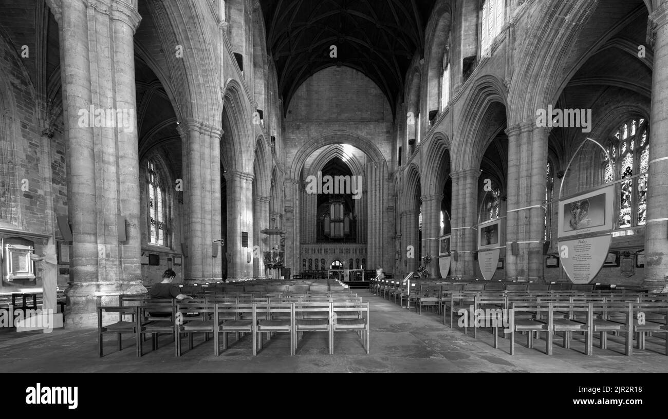 The Cathedral Church of St Peter and St Wilfrid - Ripon Cathedral - Ripon, North Yorkshire, England, UK - interior view Stock Photo