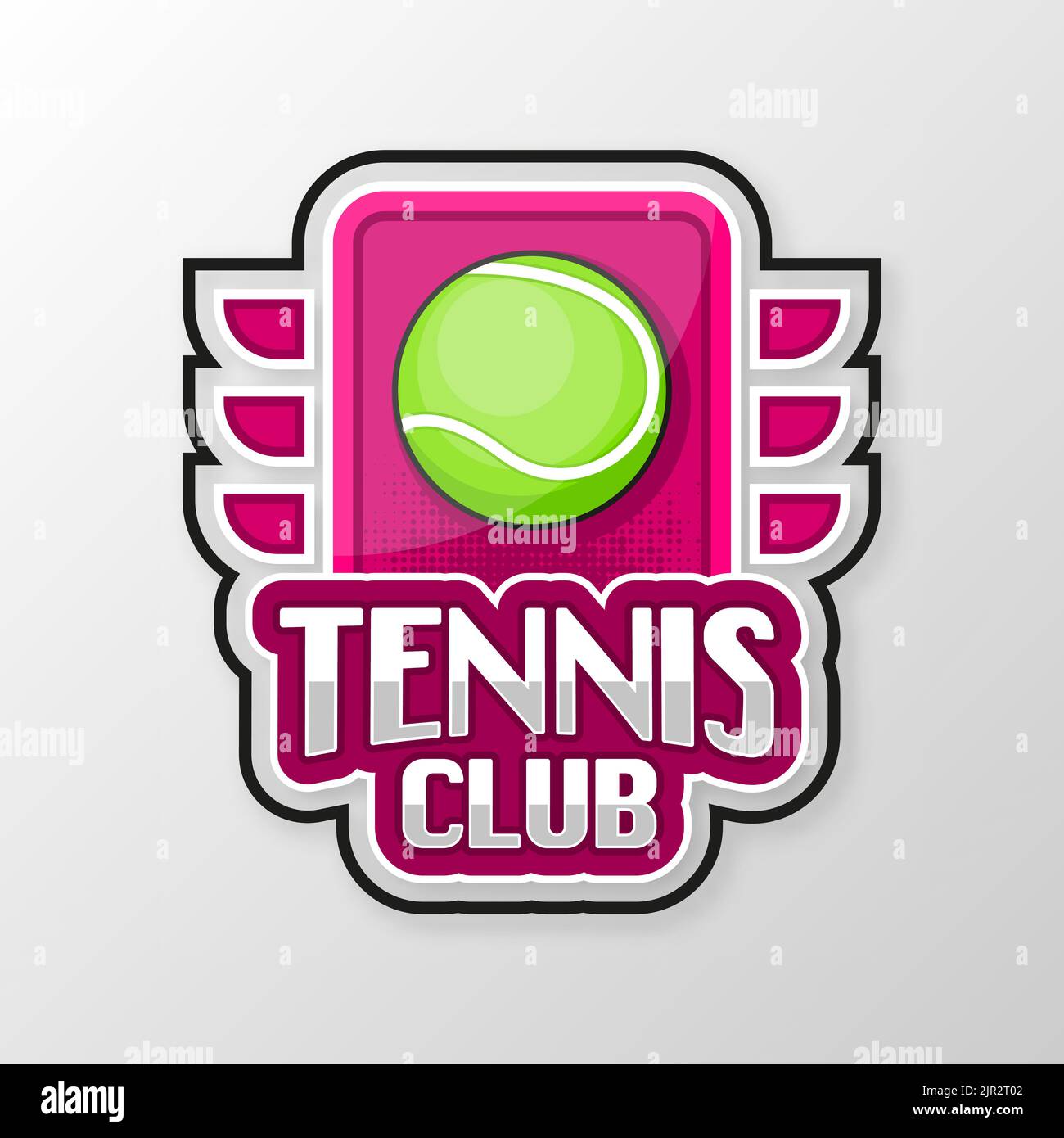 Tenis ball. Sport game tournament. League team and fan club. Vector