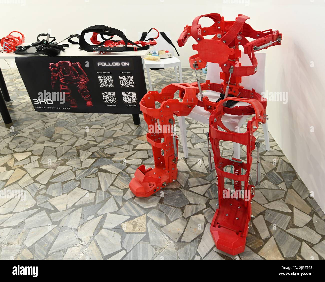 A 3D printed exoskeleton modular concept prototype Stock Photo