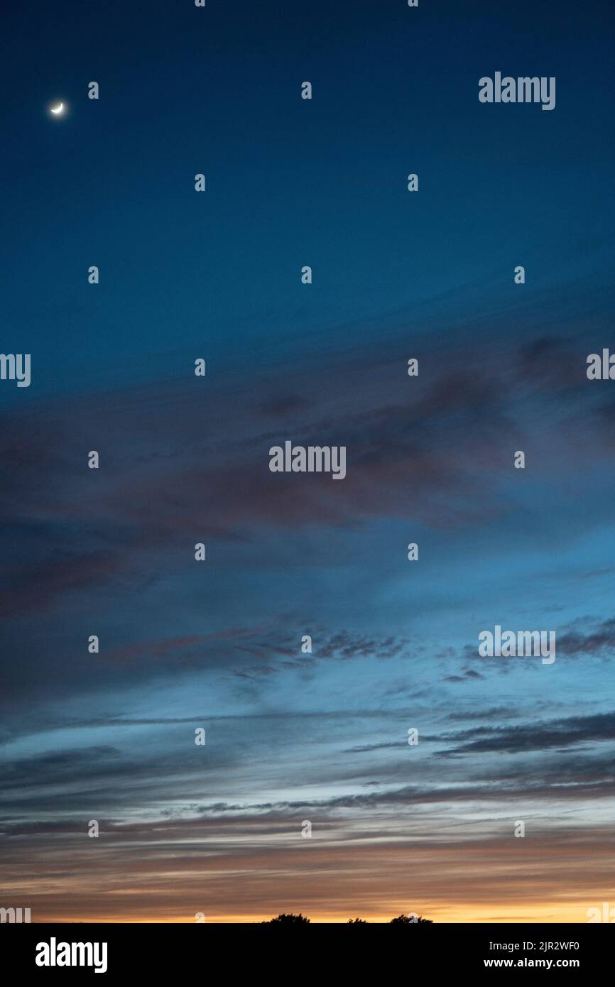 Moon at twilight in Richmond, Virginia Stock Photo Alamy