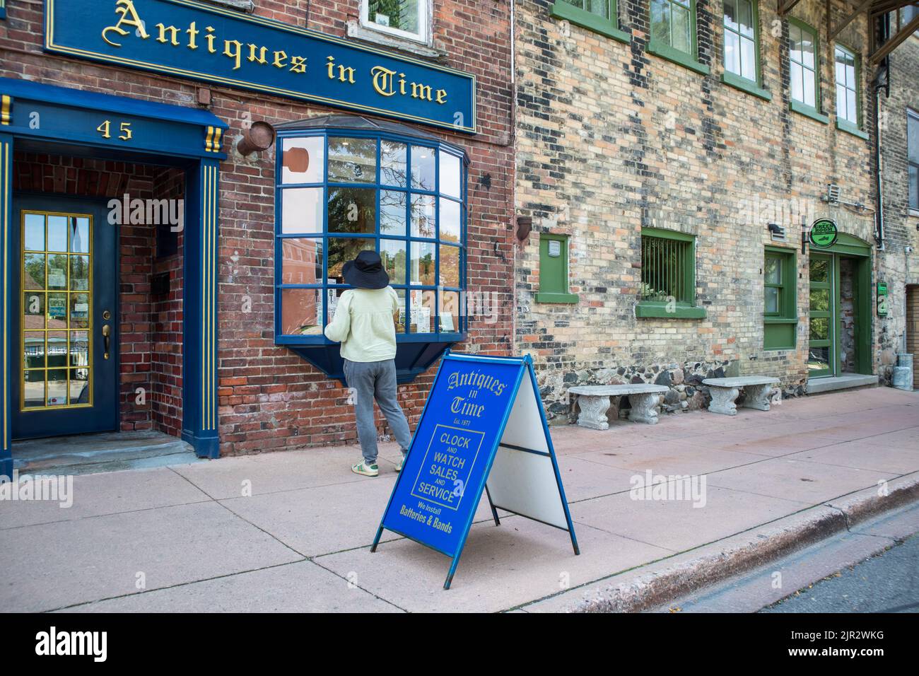 'Antiques In Time' Stratford (Ontario) boutique. Stock Photo