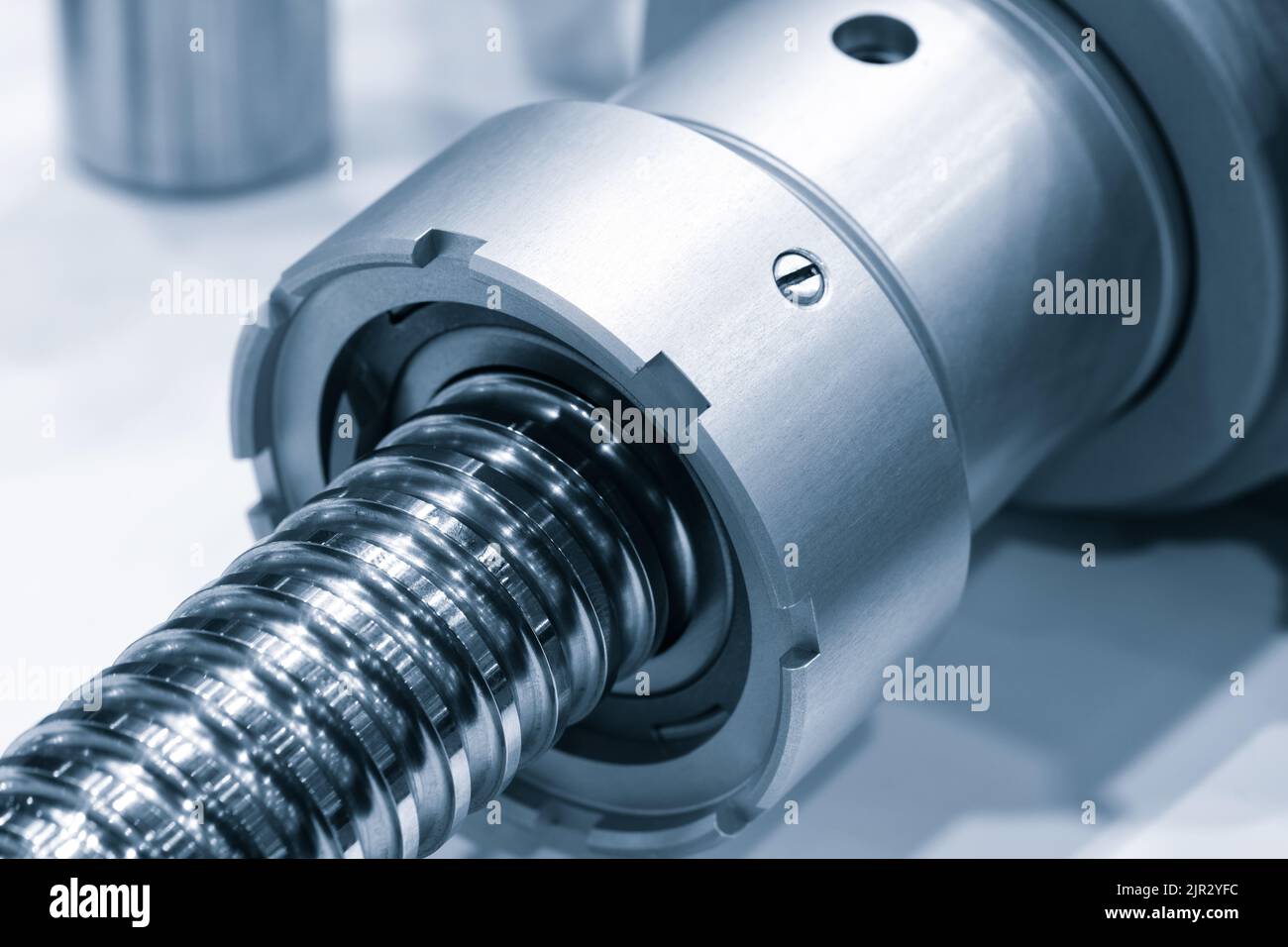 Linear ball screw gear. Drive for moving working parts of metal cutting