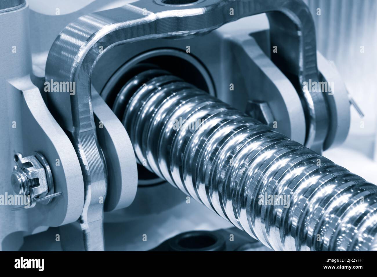 Linear ball screw gear. Drive for moving working parts of metal cutting