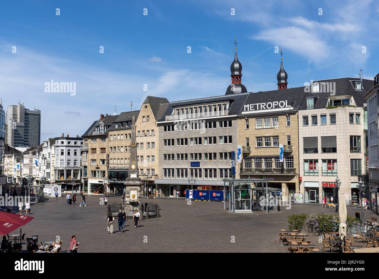 Bonn main town square with incidental people on a bright summer day Stock Photo