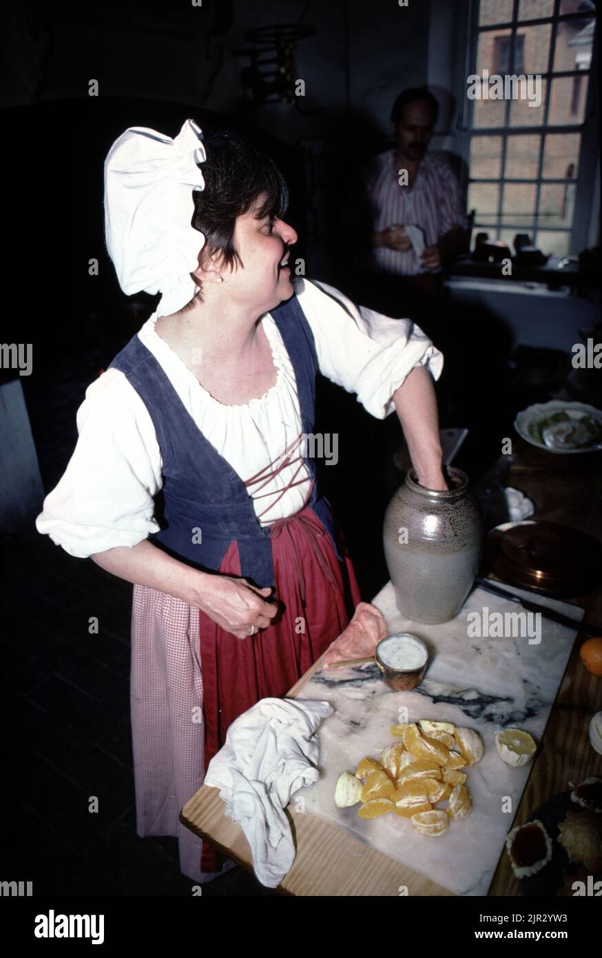 Williamsburg, VA. U.S.A. 9/1987. Gov. palace kitchen. Funded by the