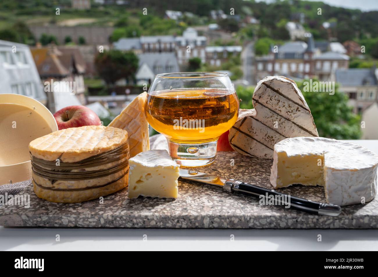 Cow cheeses of Normandy region camembert, livarot, neufchatel, pont l