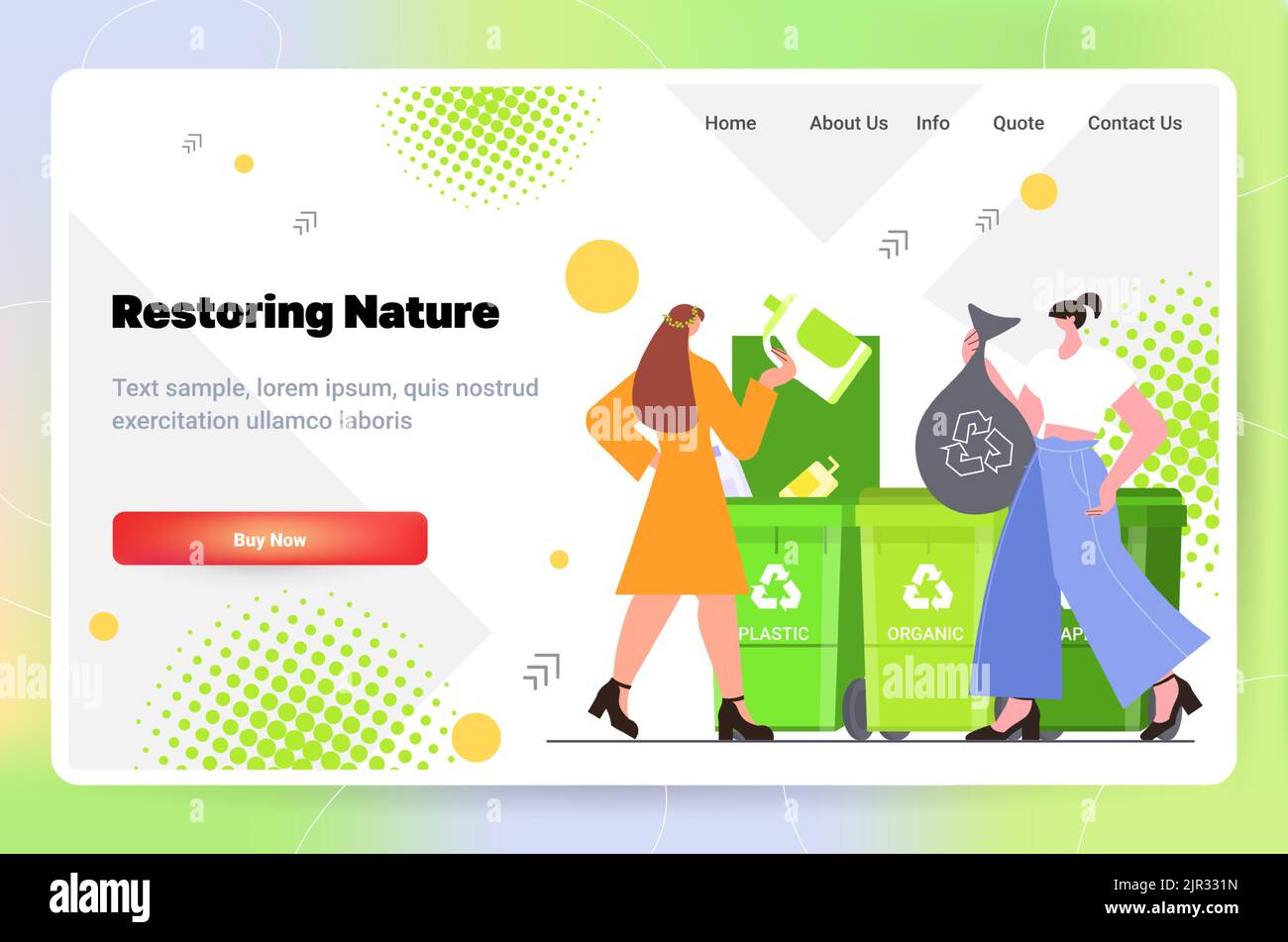 people putting garbage bags in different types of recycling bins