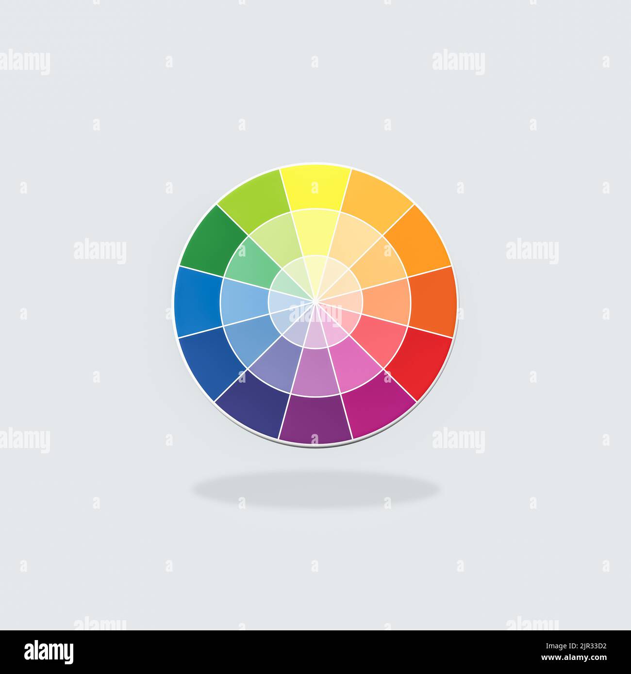 Color Circle on Flat Gray Background Stock Photo