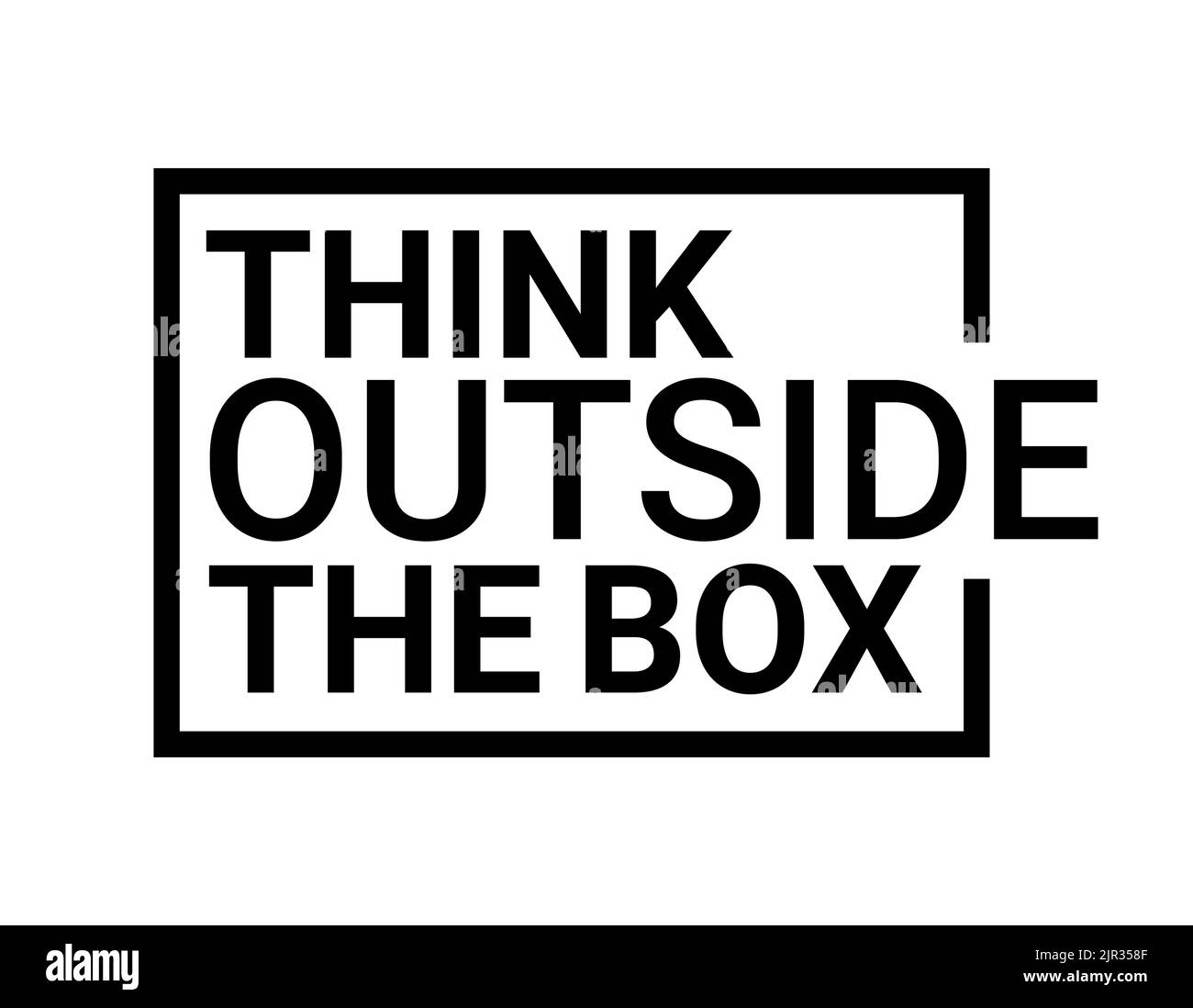 Think outside box concept vector business positive out quote motivation ...