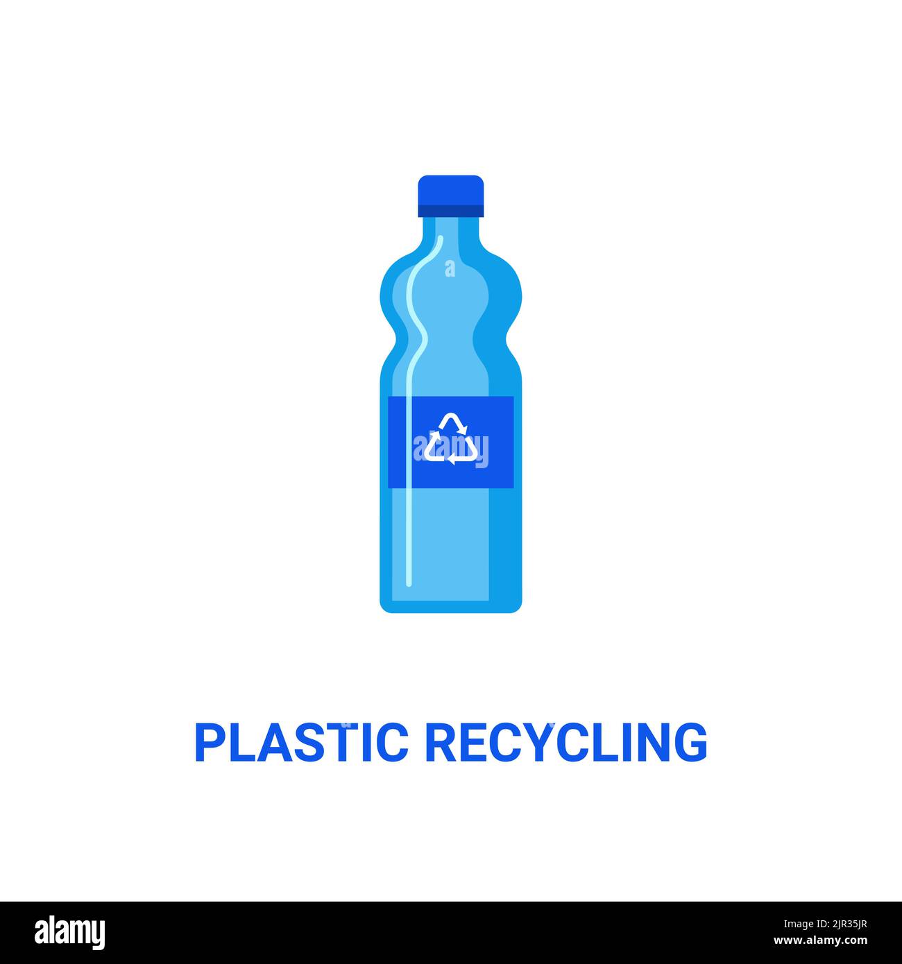 Plastic bottle recycle vector icon logo. Eco water container waste