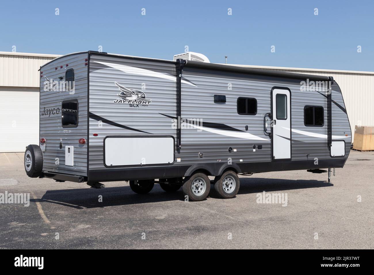 Cincinnati Circa July 2022 Jay Flight travel trailer RV by Jayco