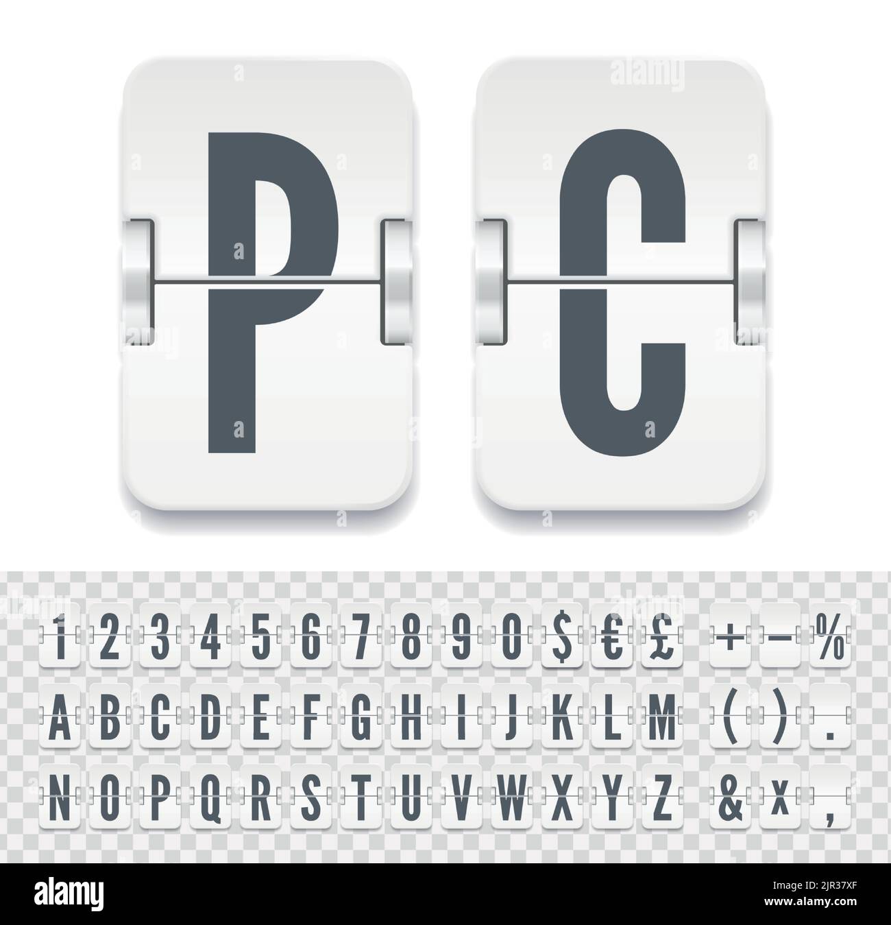 White flip board narrow font to display destination and timetable