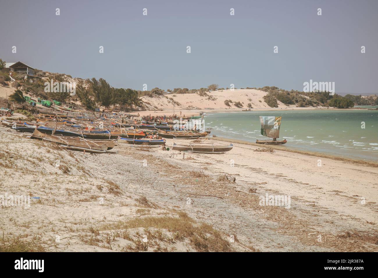 Fisherman boats on Ifaty beach, Madagascar, Africa Stock Photo