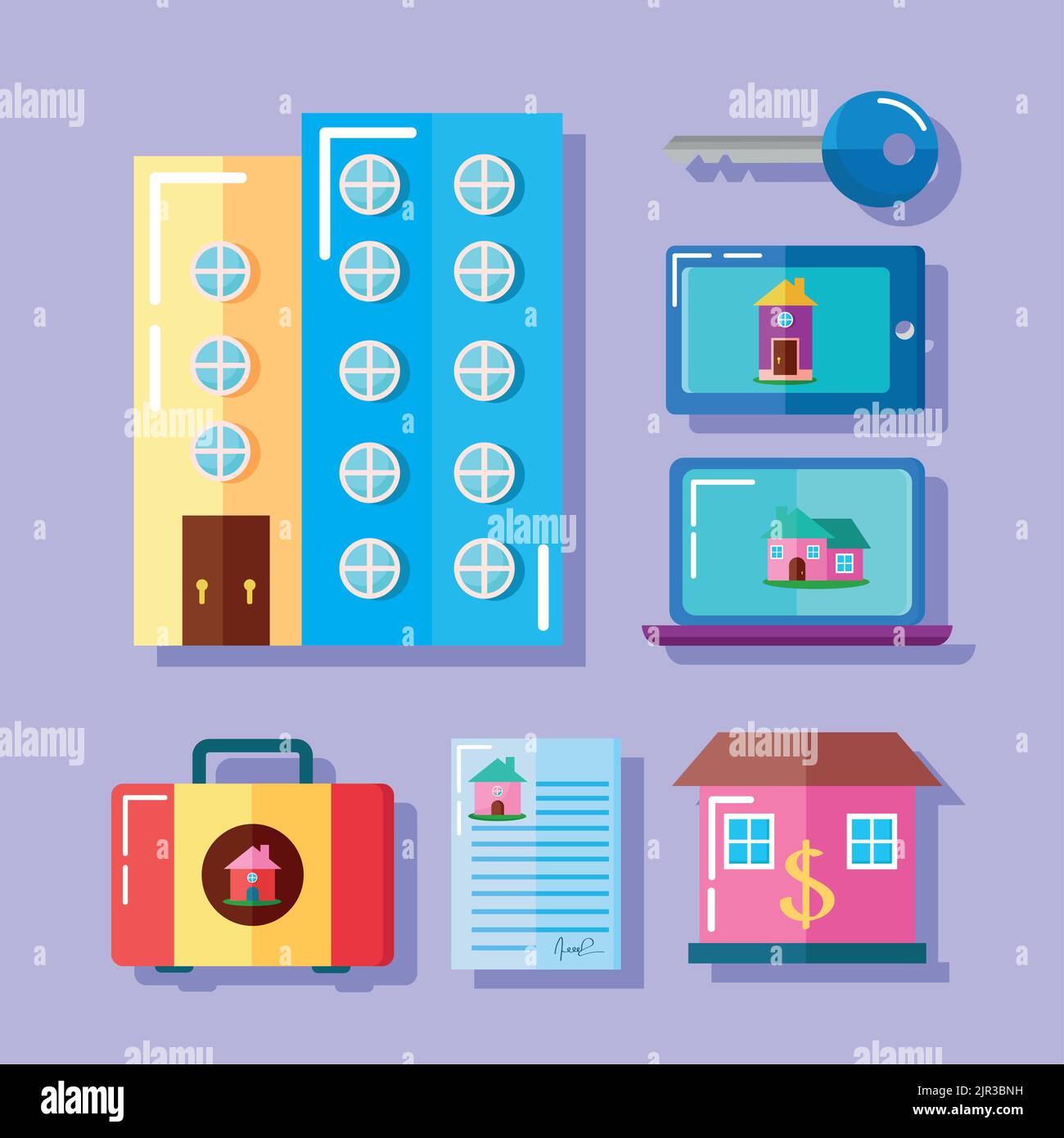 seven real estate icons Stock Vector Image & Art Alamy