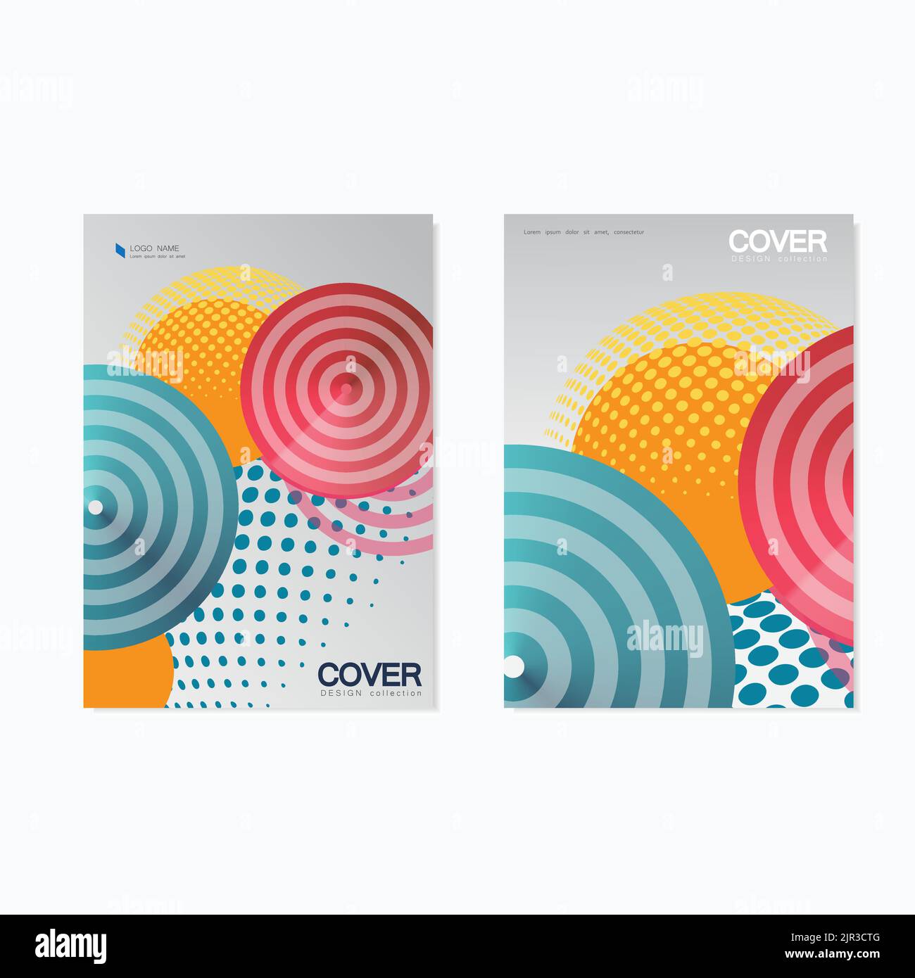 Colorful brochure design template. Vector illustration with circles