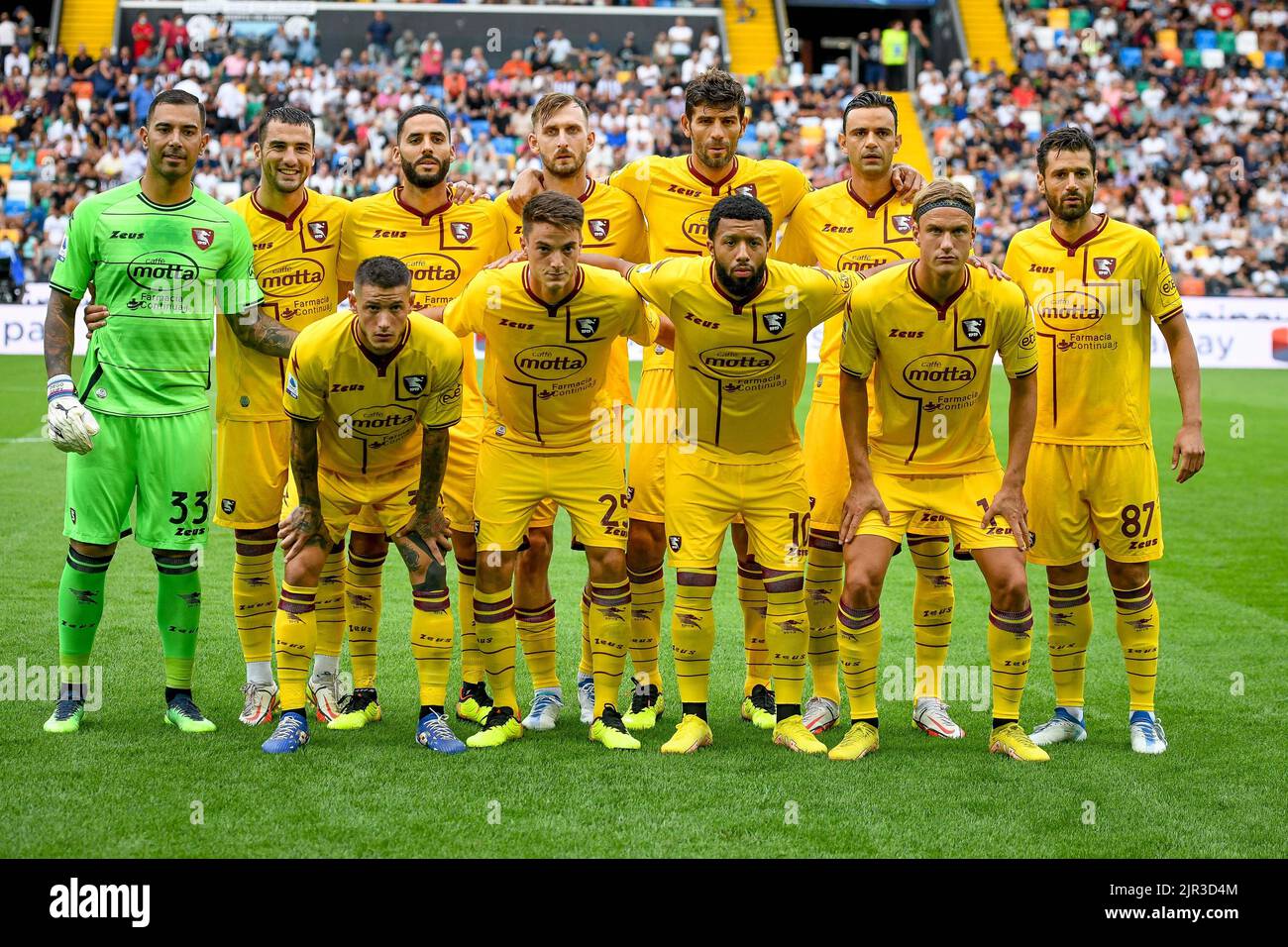 Friuli Dacia Arena stadium, Udine, Italy, August 20, 2022, Salernitana lineup during Udinese Friuli Dacia Arena stadium, Udine, Italy, August 20, 2022, Salernitana lineup during Udinese