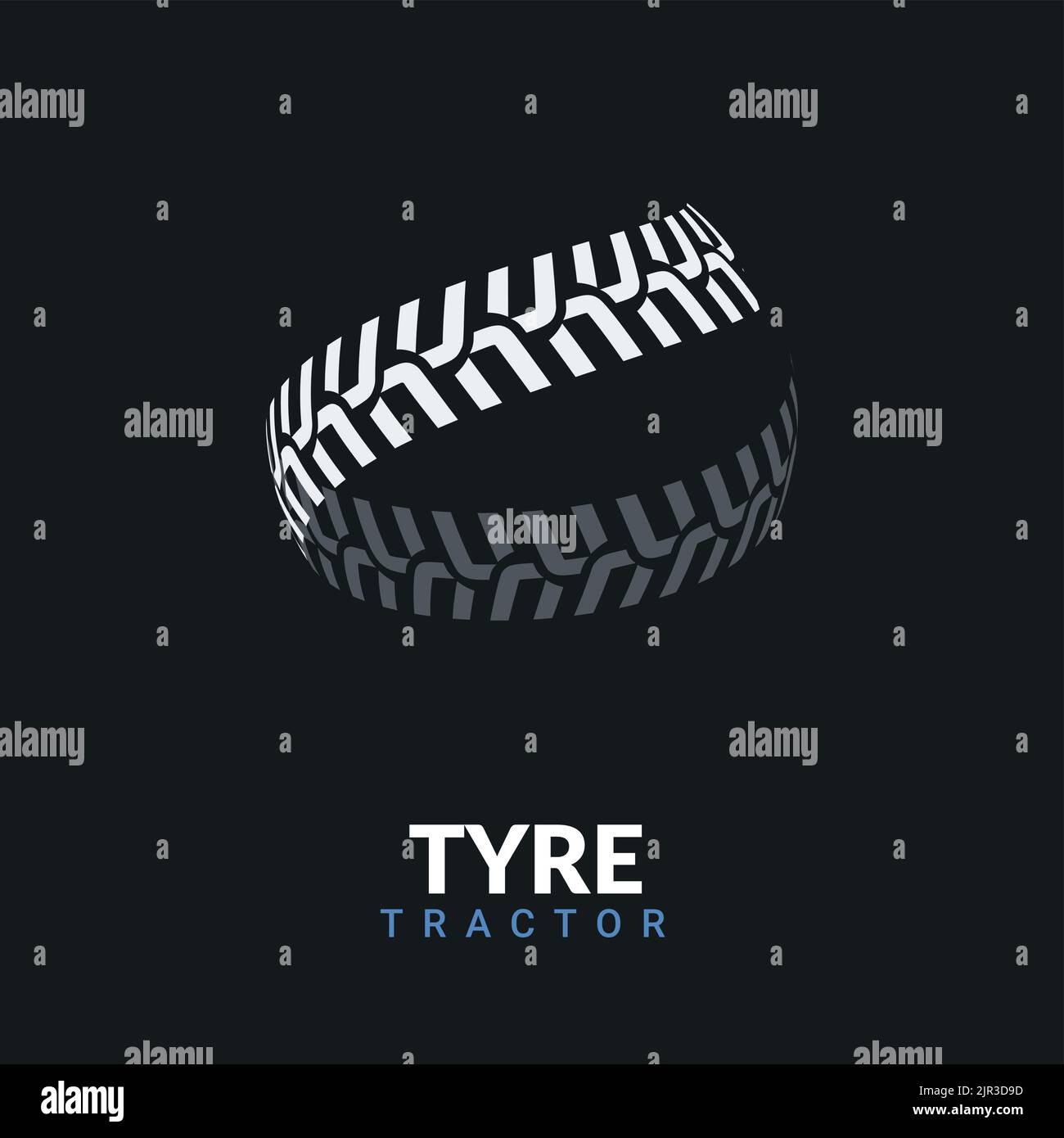 Tire logo tractor design. Tyre track wheel race service sign background