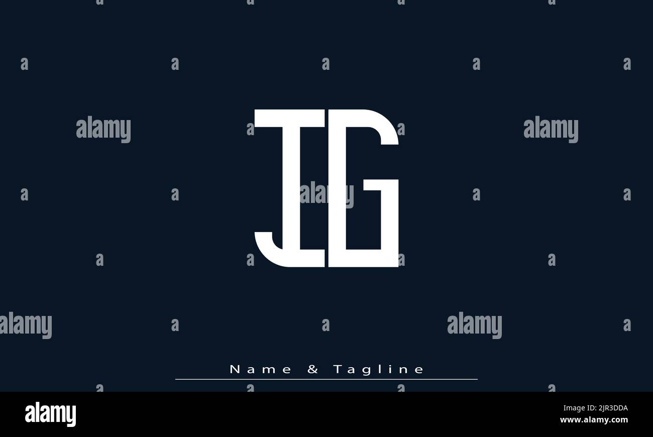 Alphabet letters Initials Monogram logo IG , GI Stock Vector