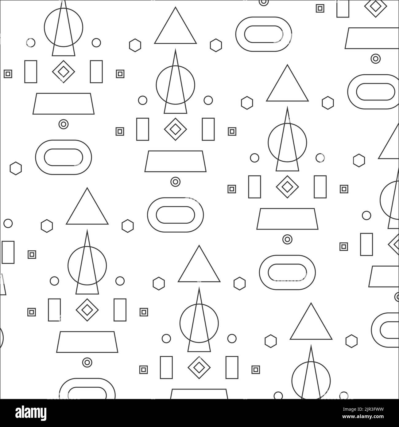 Abstract outline shapes composition Black and White Stock Photos ...