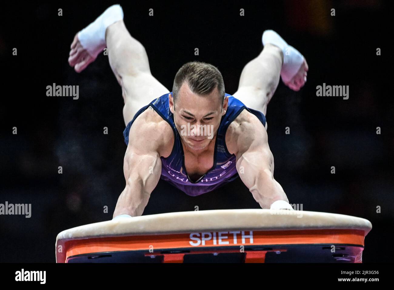 Igor Radivlov (Ukraine). European Championships Munich 2022: Artistic Gymnastics, Men's Vault Bronze Medal Stock Photo