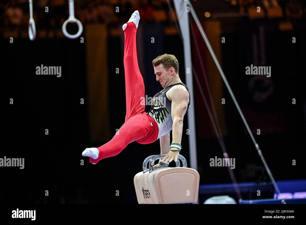 Nils Dunkel (Germany). European Championships Munich 2022: Artistic Gymnastics, Men's Pommel horse Bronze Medal Stock Photo