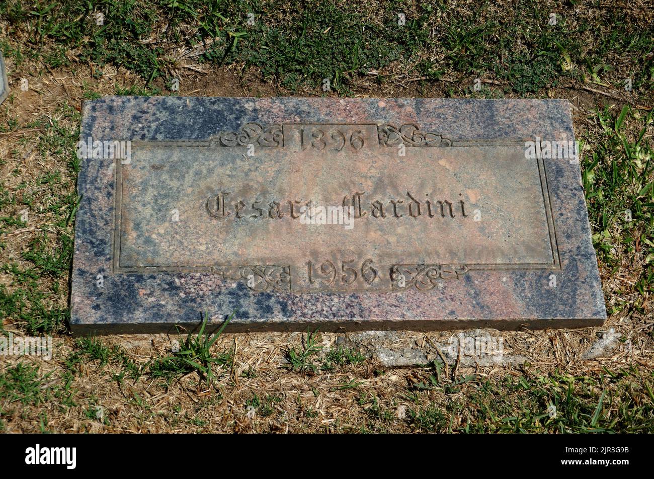 Inglewood, California, USA 19th August 2022 Restaurateur/Chef Cesare Cardini, aka Caesar Cardini's Grave in Elm Section at Inglewood Park Cemetery on August 19, 2022 in Inglewood, Los Angeles, California, USA. Cesare Cardini credited with creating the Caesar Salad at his Tijuana Restaurant. Photo by Barry King/Alamy Stock Photo Stock Photo