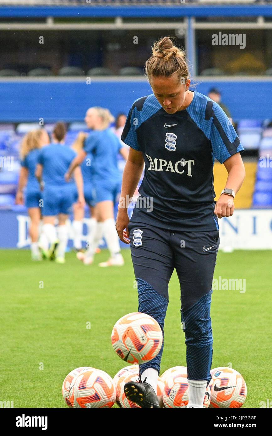 Birmingham, UK. 21st Aug, 2022. Birmingham, August 21st 2022 Jo Potter Birmingham assistant manager with the keepie uppies During the Women's Championship game between Birmingham City vs Lewes (Karl W Newton/SPP) Credit: SPP Sport Press Photo. /Alamy Live News Stock Photo