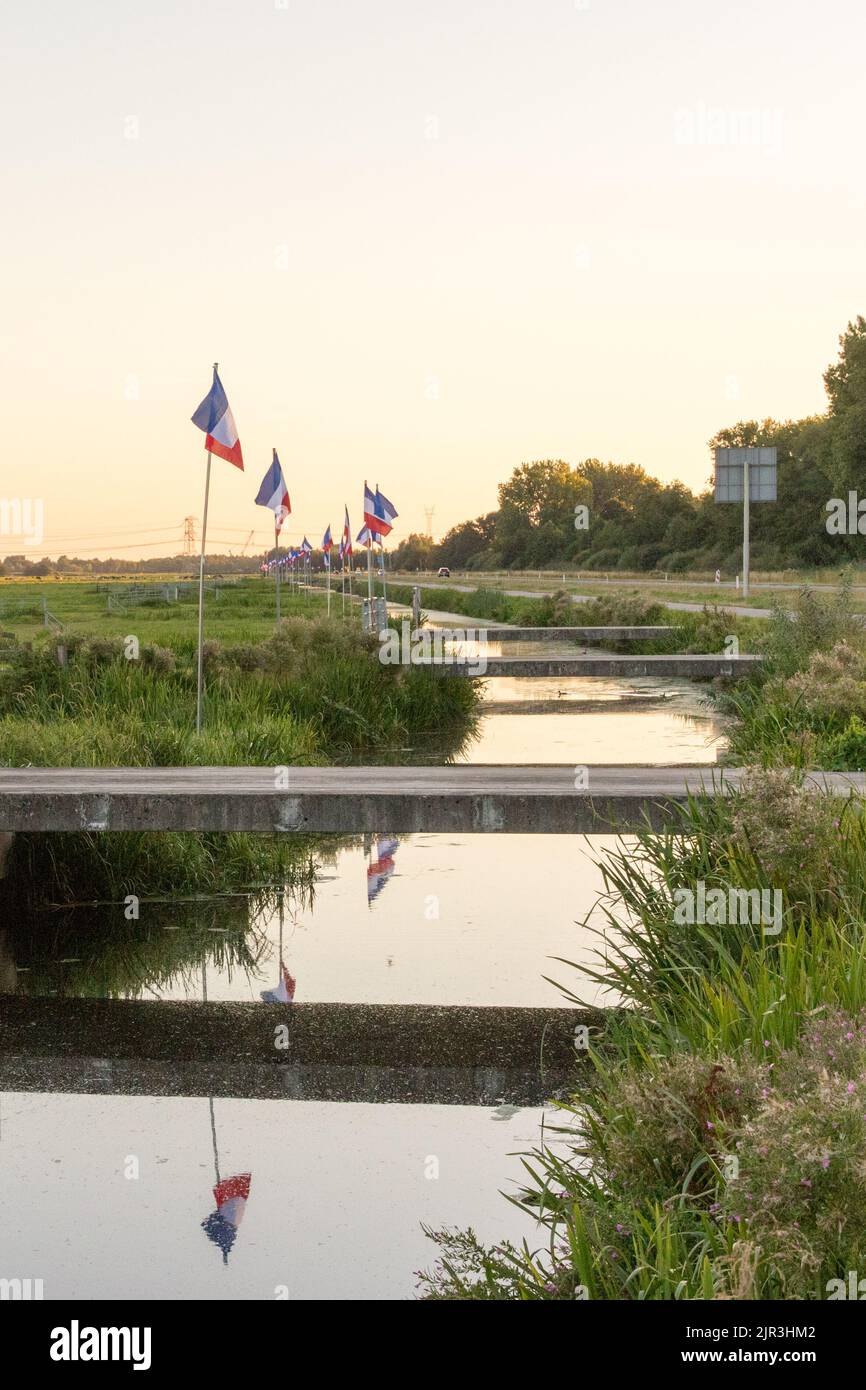 Dutch national flag upside down in farmland as a symbol of farmers anti ...