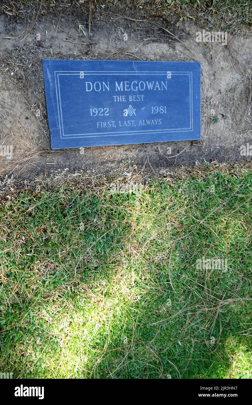 Inglewood, California, USA 19th August 2022 Actor Don Megowan's Grave