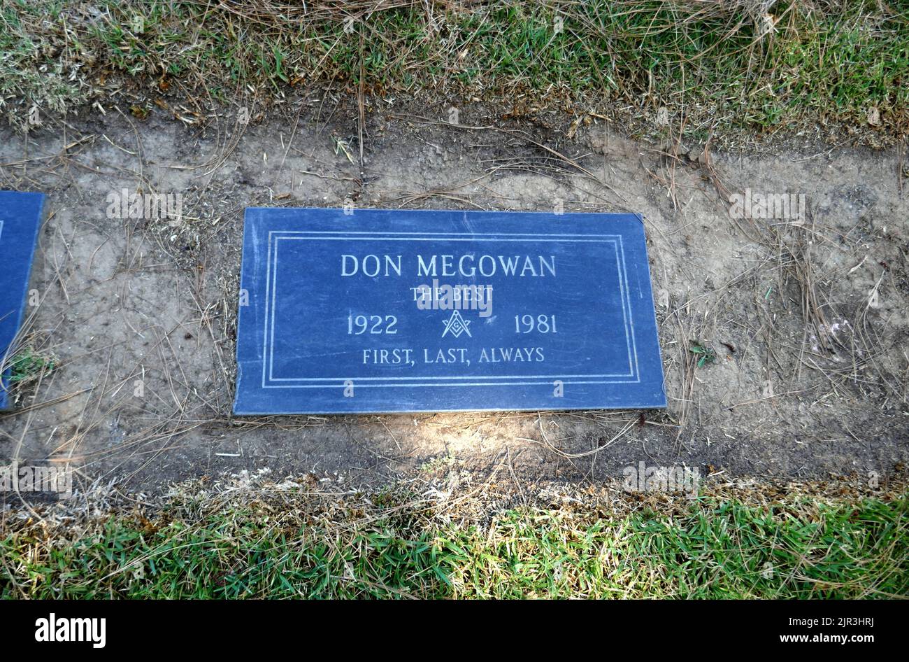 Inglewood, California, USA 19th August 2022 Actor Don Megowan's Grave