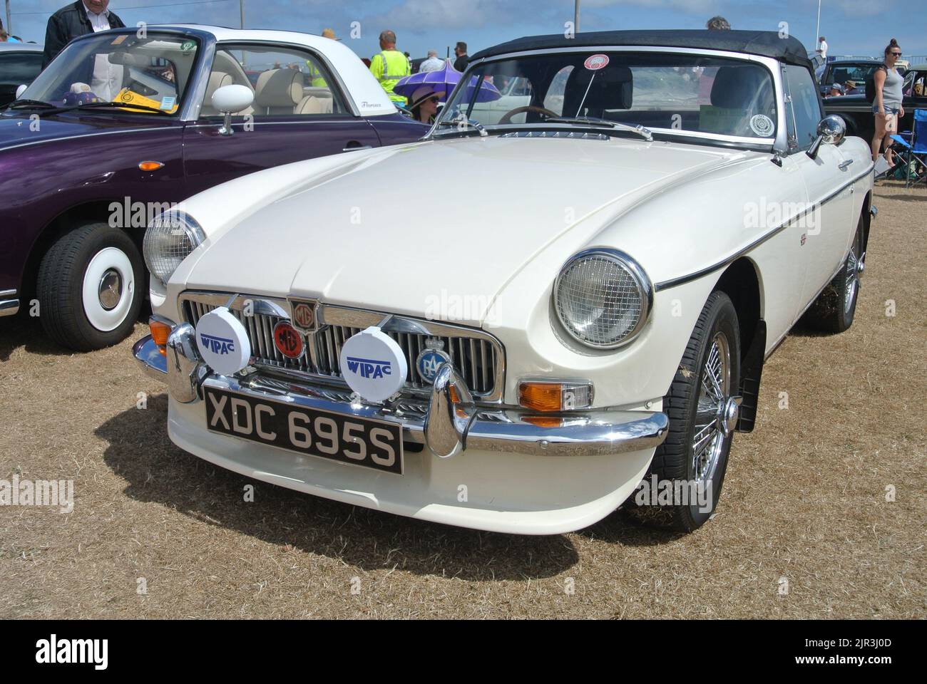 A 1978 MG sports car parked on display at the English Riviera classic ...