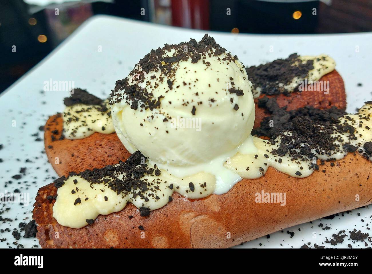Pancake Ice Cream Dessert at Cafe Jakarta Indonesia Stock Photo Alamy
