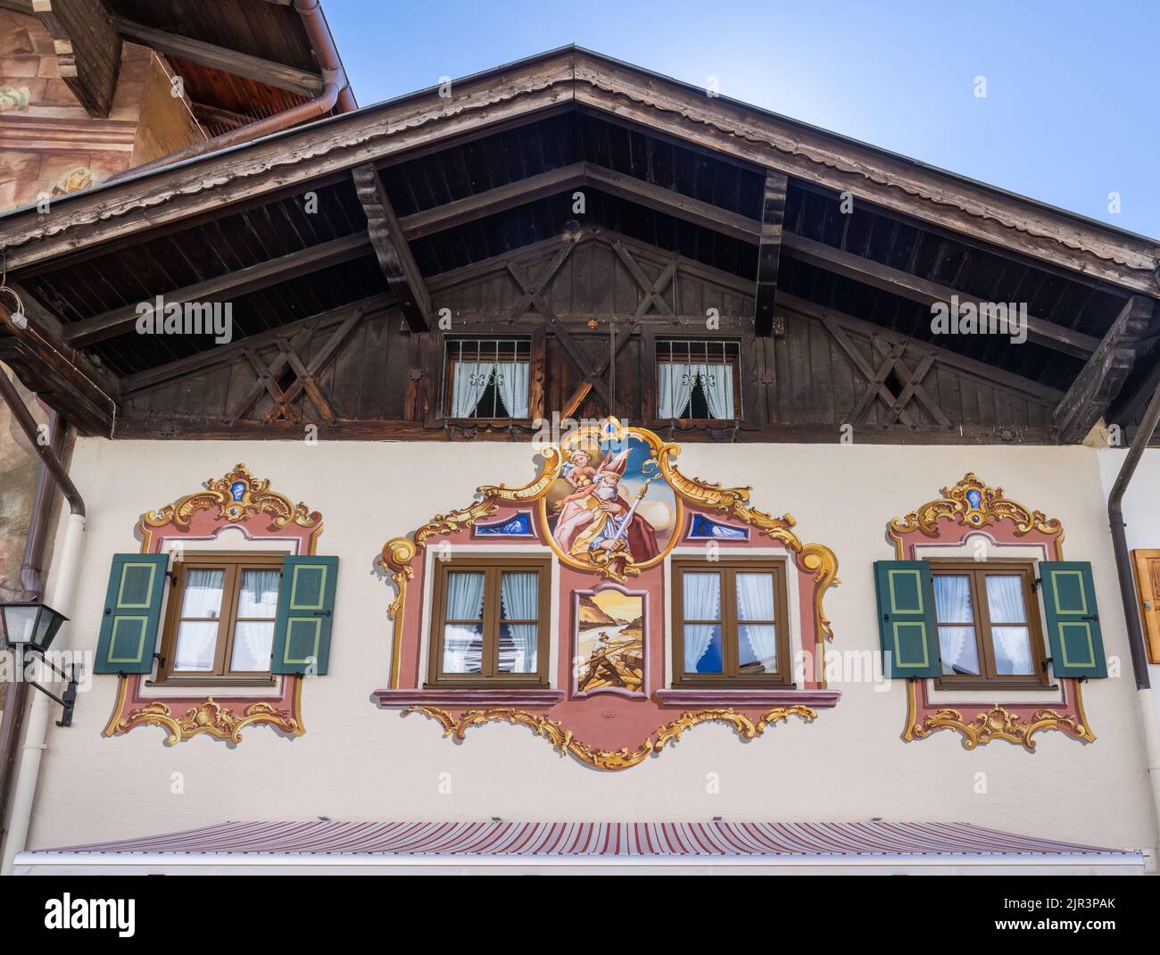Painted building in historic Mittenwald, Germany Stock Photo