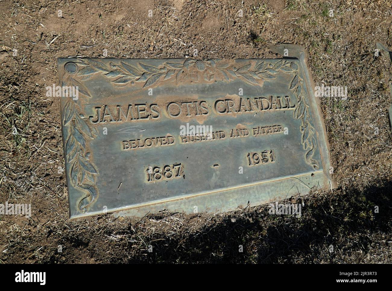 Inglewood, California, USA 19th August 2022 Baseball Player James Otis 'Doc' Crandall's Grave in Nignonette Section at Inglewood Park Cemetery on August 19, 2022 in Inglewood, Los Angeles, California, USA. Photo by Barry King/Alamy Stock Photo Stock Photo