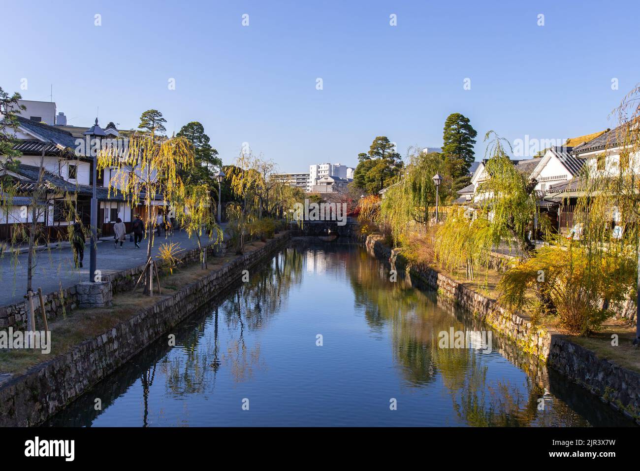 Townscape & canal in Kurashiki Bikan Historical Quarter. It is historic ...