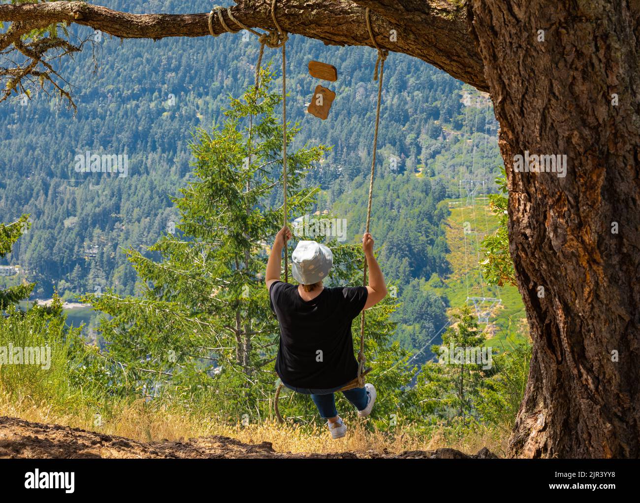 Beautiful woman on swing hi-res stock photography and images - Alamy
