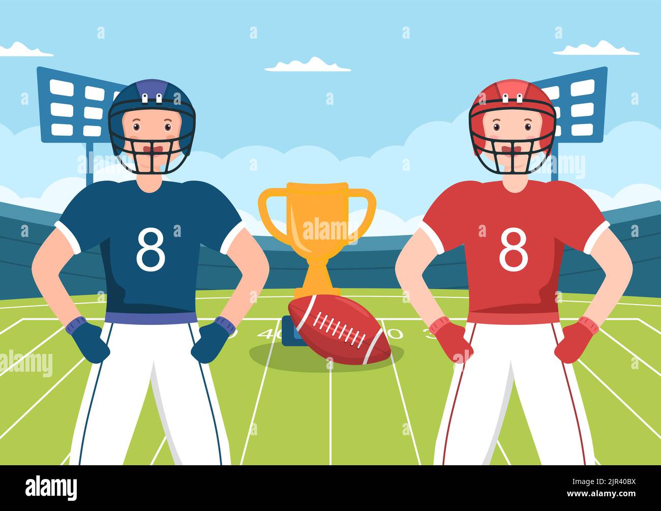 American Football Sports Player with The Game uses an Oval Shaped Ball